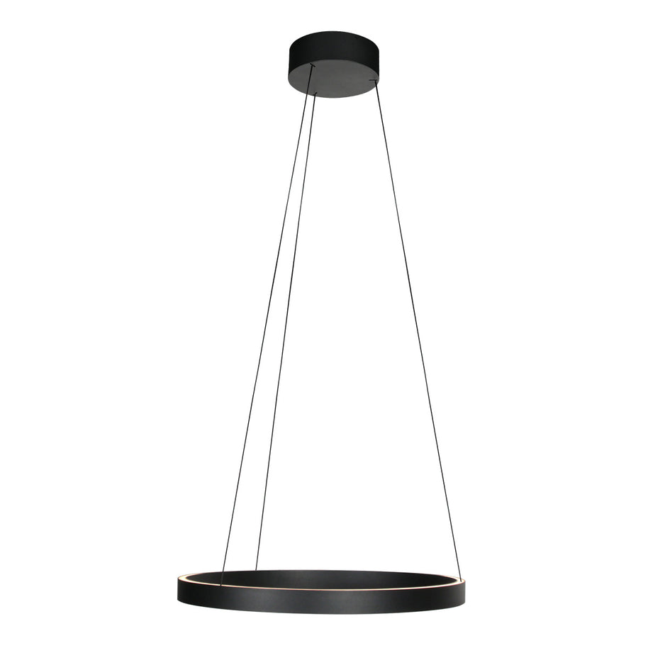 Ronde zwarte hanglamp Mykty 4203ZW – 60 cm diameter, in hoogte verstelbaar met kabellift, 7800 lumen