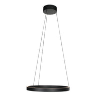 Ronde zwarte hanglamp Mykty 4203ZW – 60 cm diameter, in hoogte verstelbaar met kabellift, 7800 lumen