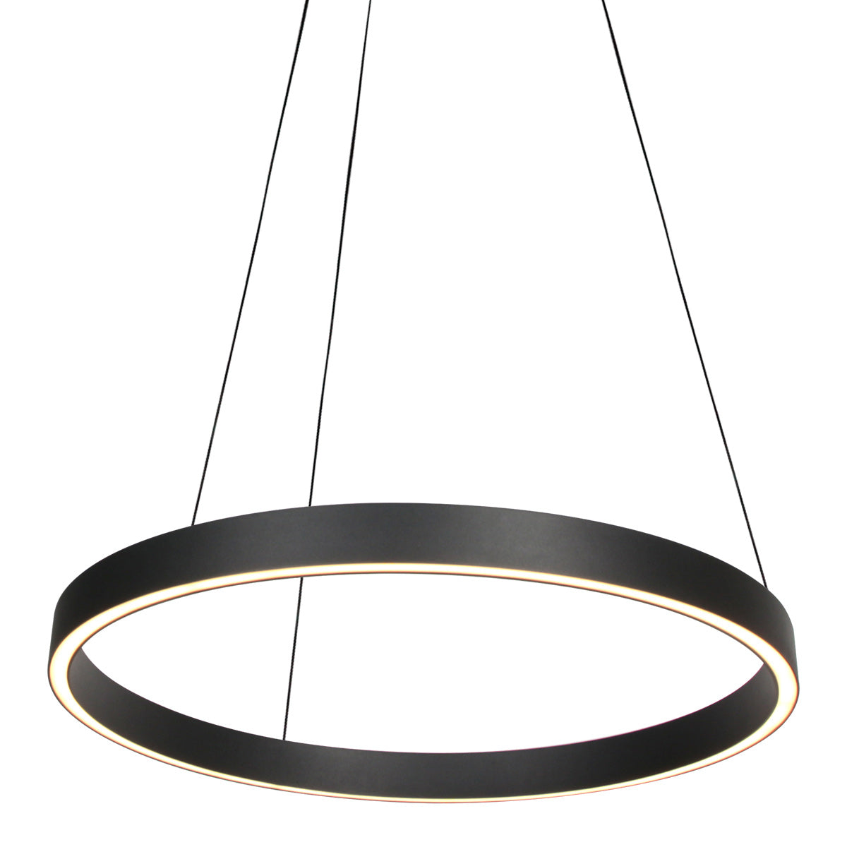 Ronde zwarte hanglamp Mykty 4203ZW – 60 cm diameter, in hoogte verstelbaar met kabellift, 7800 lumen