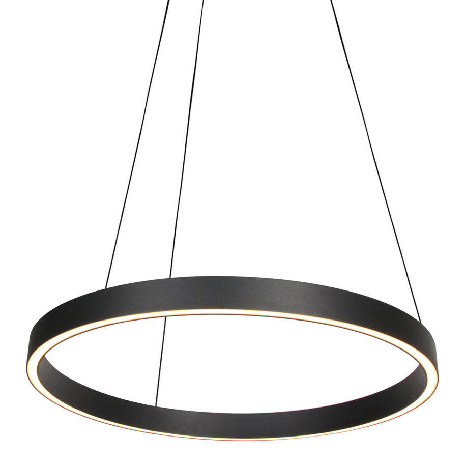 Ronde zwarte hanglamp Mykty 4203ZW – 60 cm diameter, in hoogte verstelbaar met kabellift, 7800 lumen
