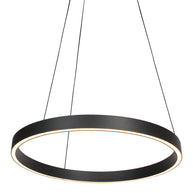 Ronde zwarte hanglamp Mykty 4203ZW – 60 cm diameter, in hoogte verstelbaar met kabellift, 7800 lumen