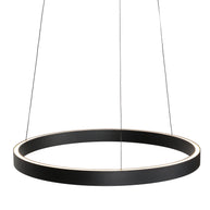 Ronde zwarte hanglamp Mykty 4203ZW – 60 cm diameter, in hoogte verstelbaar met kabellift, 7800 lumen
