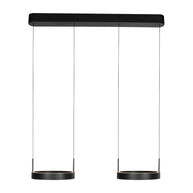 Zwarte hanglamp Mykty 4204 – Twee zwevende cirkels, individueel in hoogte verstelbaar, 6000 lumen, 2700K