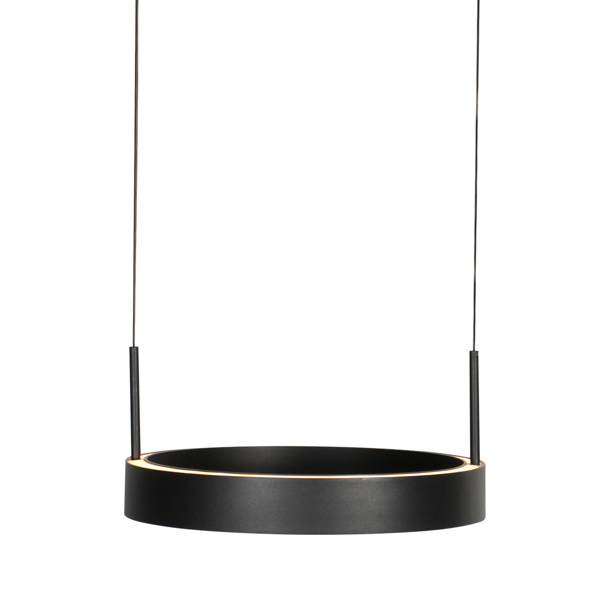 Zwarte hanglamp Mykty 4204 – Twee zwevende cirkels, individueel in hoogte verstelbaar, 6000 lumen, 2700K