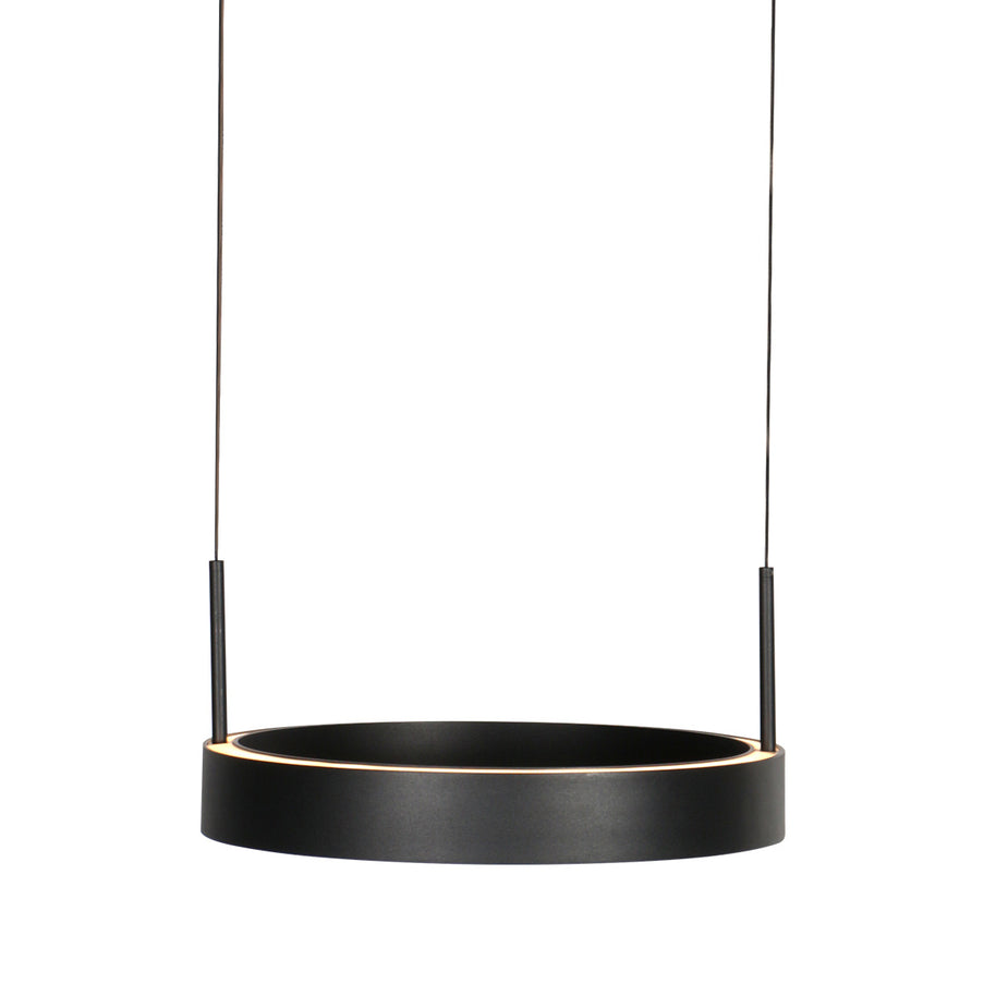 Zwarte hanglamp Mykty 4204 – Twee zwevende cirkels, individueel in hoogte verstelbaar, 6000 lumen, 2700K