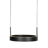 Zwarte hanglamp Mykty 4204 – Twee zwevende cirkels, individueel in hoogte verstelbaar, 6000 lumen, 2700K