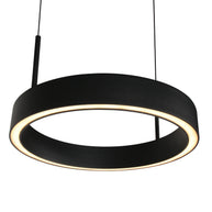 Zwarte hanglamp Mykty 4204 – Twee zwevende cirkels, individueel in hoogte verstelbaar, 6000 lumen, 2700K