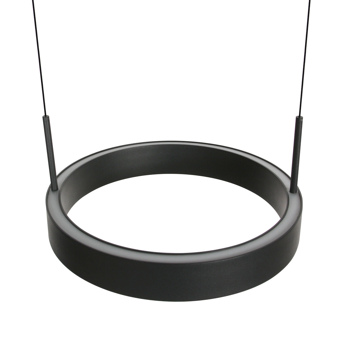 Zwarte hanglamp Mykty 4204 – Twee zwevende cirkels, individueel in hoogte verstelbaar, 6000 lumen, 2700K
