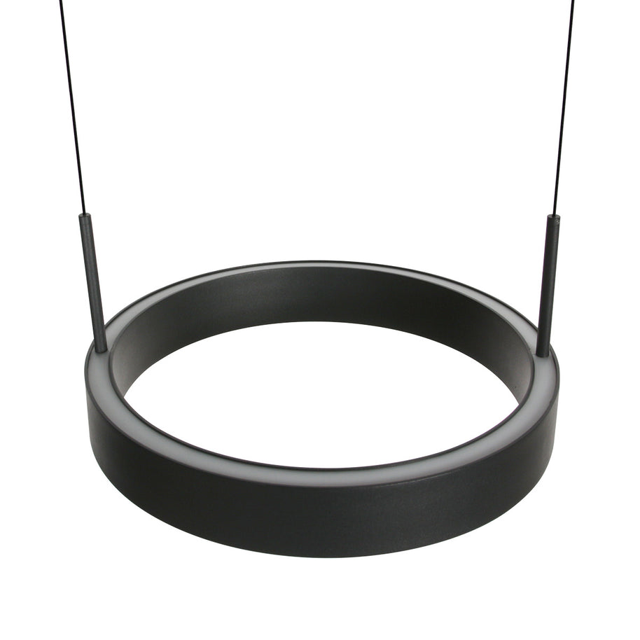 Zwarte hanglamp Mykty 4204 – Twee zwevende cirkels, individueel in hoogte verstelbaar, 6000 lumen, 2700K