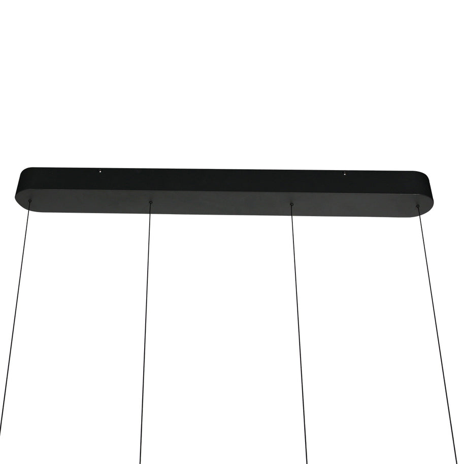Zwarte hanglamp Mykty 4204 – Twee zwevende cirkels, individueel in hoogte verstelbaar, 6000 lumen, 2700K