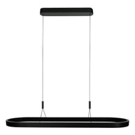 Ovale zwarte hanglamp Mykty 4205ZW – 120 cm breed, in hoogte verstelbaar met Cable Lift