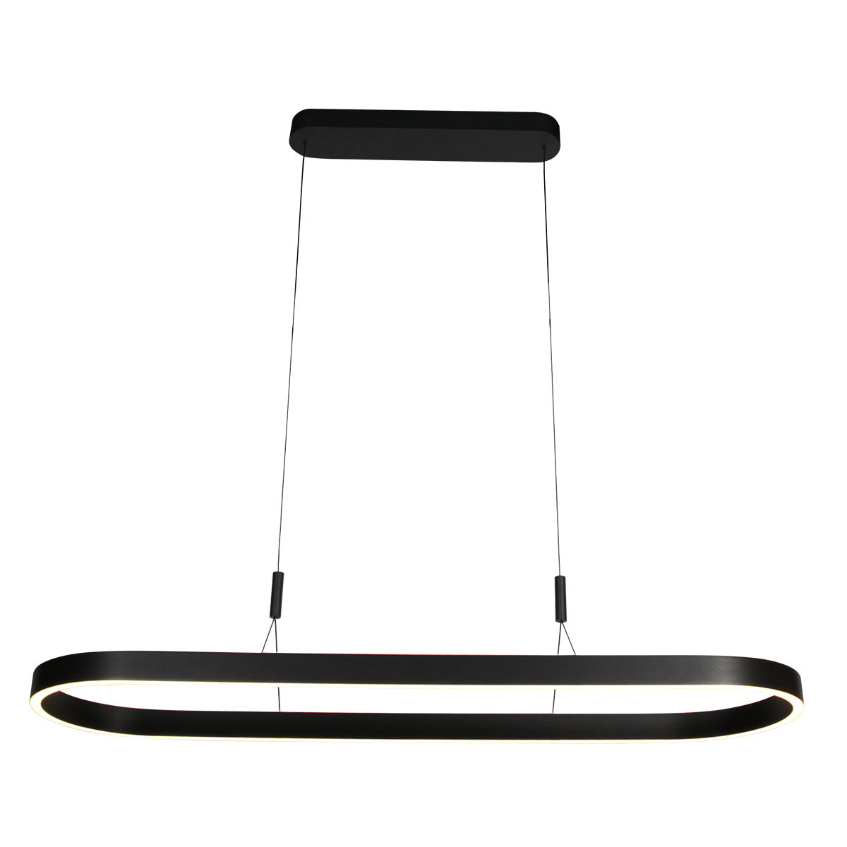 Ovale zwarte hanglamp Mykty 4205ZW – 120 cm breed, in hoogte verstelbaar met Cable Lift