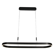 Ovale zwarte hanglamp Mykty 4205ZW – 120 cm breed, in hoogte verstelbaar met Cable Lift