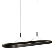 Ovale zwarte hanglamp Mykty 4205ZW – 120 cm breed, in hoogte verstelbaar met Cable Lift