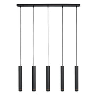 Zwarte vijflichts hanglamp DownLume 4216ZW met GU10-fitting