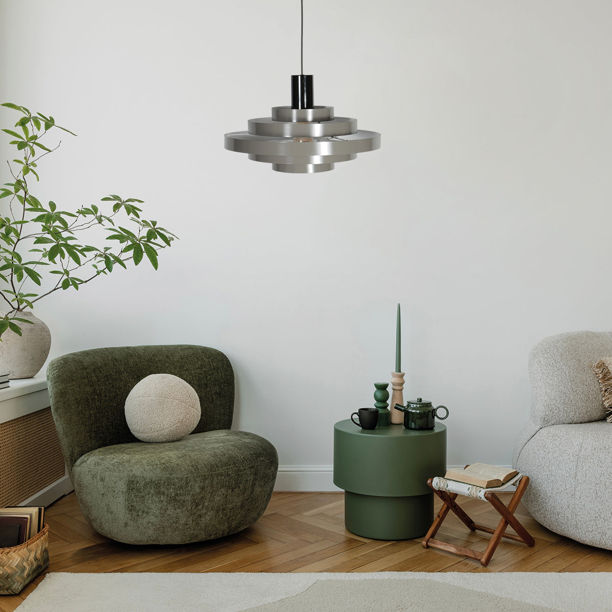 Hanglamp Halo Cirque 4217GR grijs met open ringen