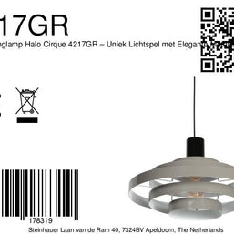 Hanglamp Halo Cirque 4217GR grijs met open ringen