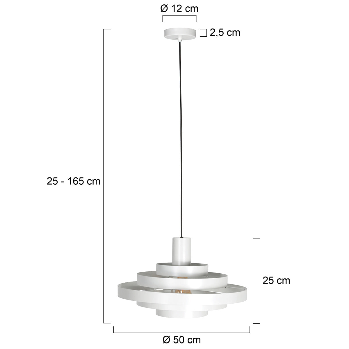 Hanglamp Halo Cirque 4217W wit met open metalen ringen