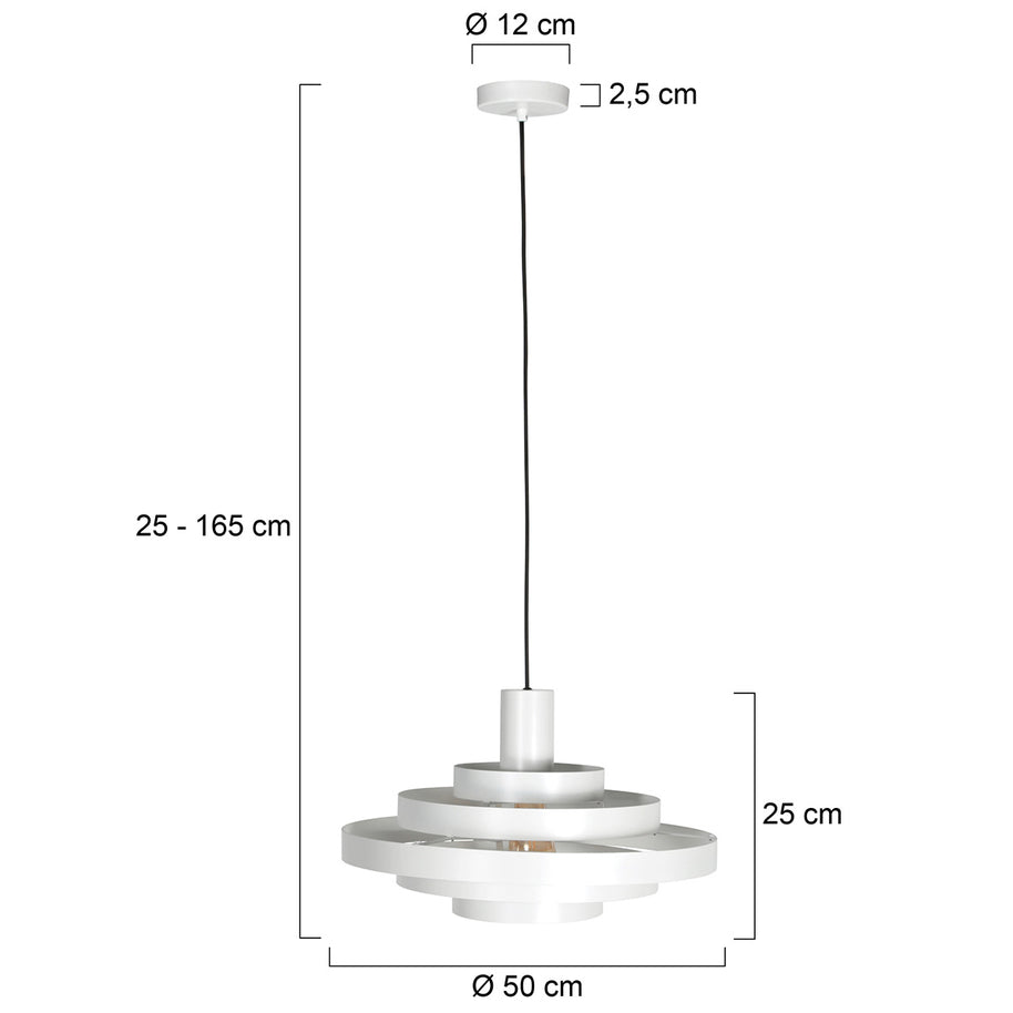 Hanglamp Halo Cirque 4217W wit met open metalen ringen