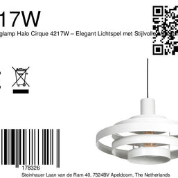 Hanglamp Halo Cirque 4217W wit met open metalen ringen