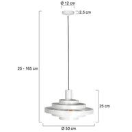 Hanglamp Halo Cirque 4217W wit met open metalen ringen
