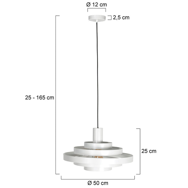 Hanglamp Halo Cirque 4217W wit met open metalen ringen