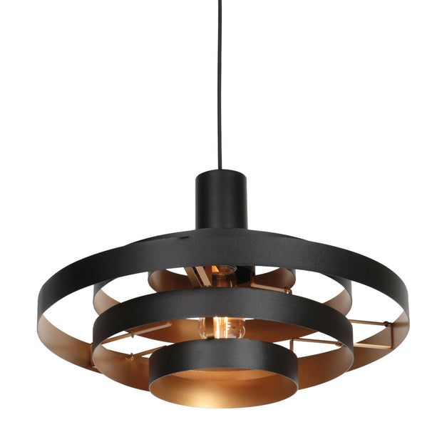 Hanglamp Halo Cirque 4217ZW zwart met gouden binnenzijde