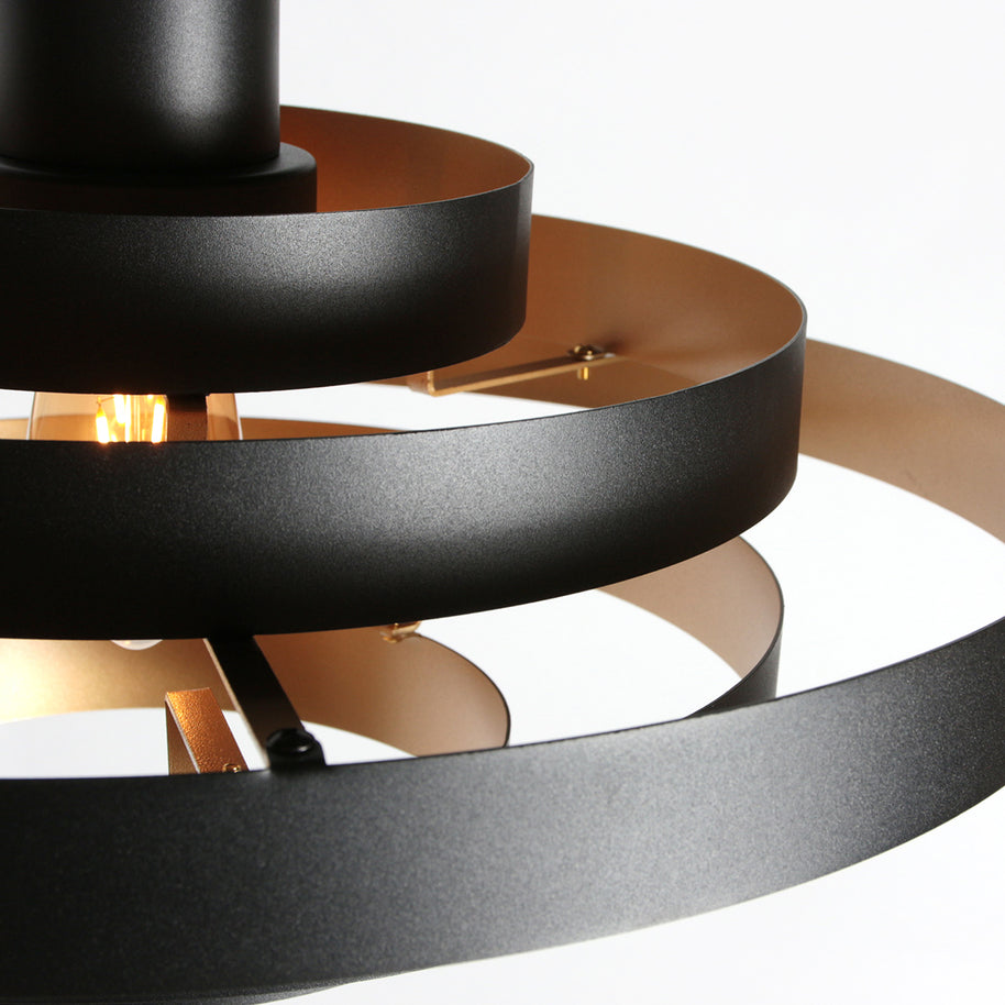 Hanglamp Halo Cirque 4217ZW zwart met gouden binnenzijde