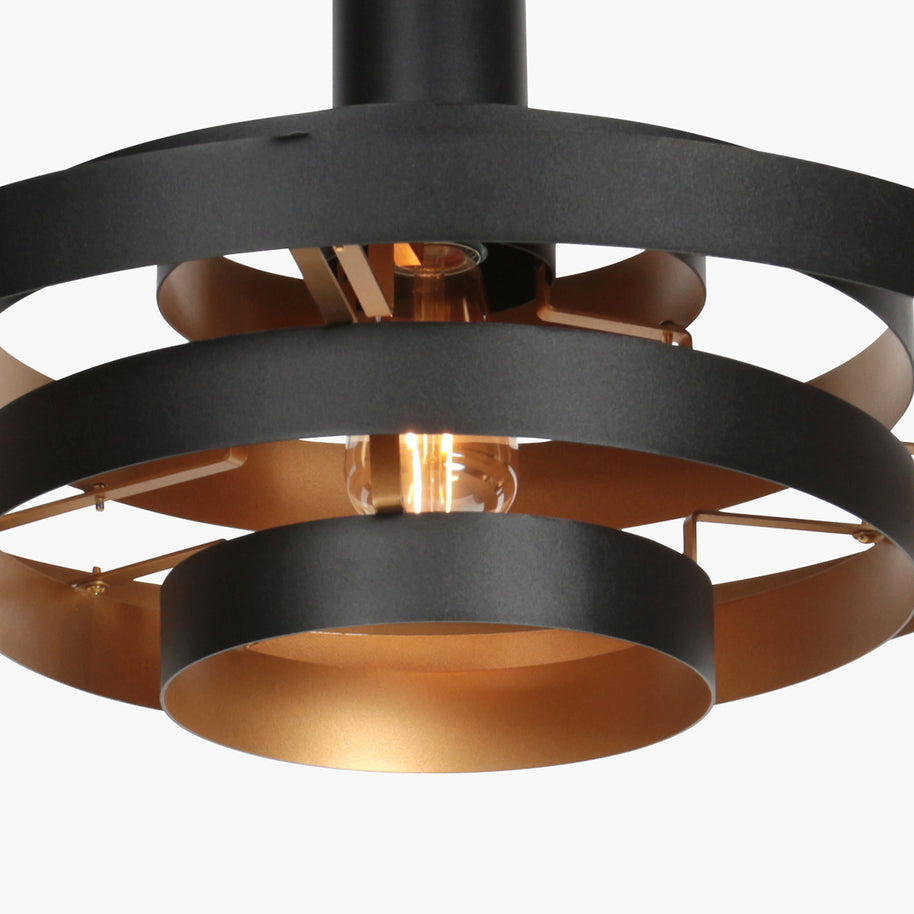 Hanglamp Halo Cirque 4217ZW zwart met gouden binnenzijde