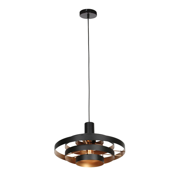 Hanglamp Halo Cirque 4217ZW zwart met gouden binnenzijde