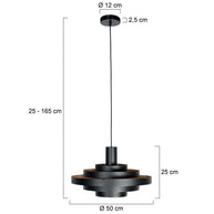 Hanglamp Halo Cirque 4217ZW zwart met gouden binnenzijde
