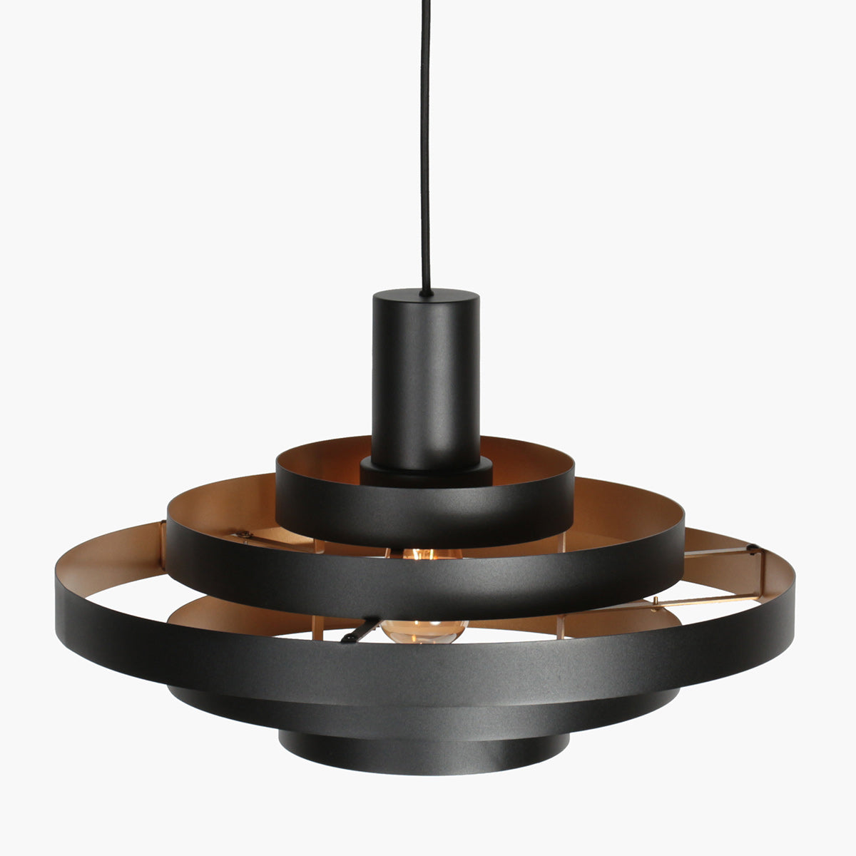 Hanglamp Halo Cirque 4217ZW zwart met gouden binnenzijde