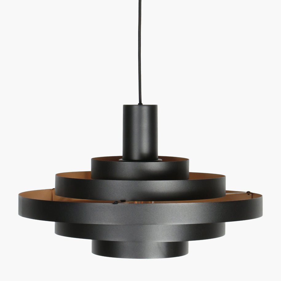 Hanglamp Halo Cirque 4217ZW zwart met gouden binnenzijde