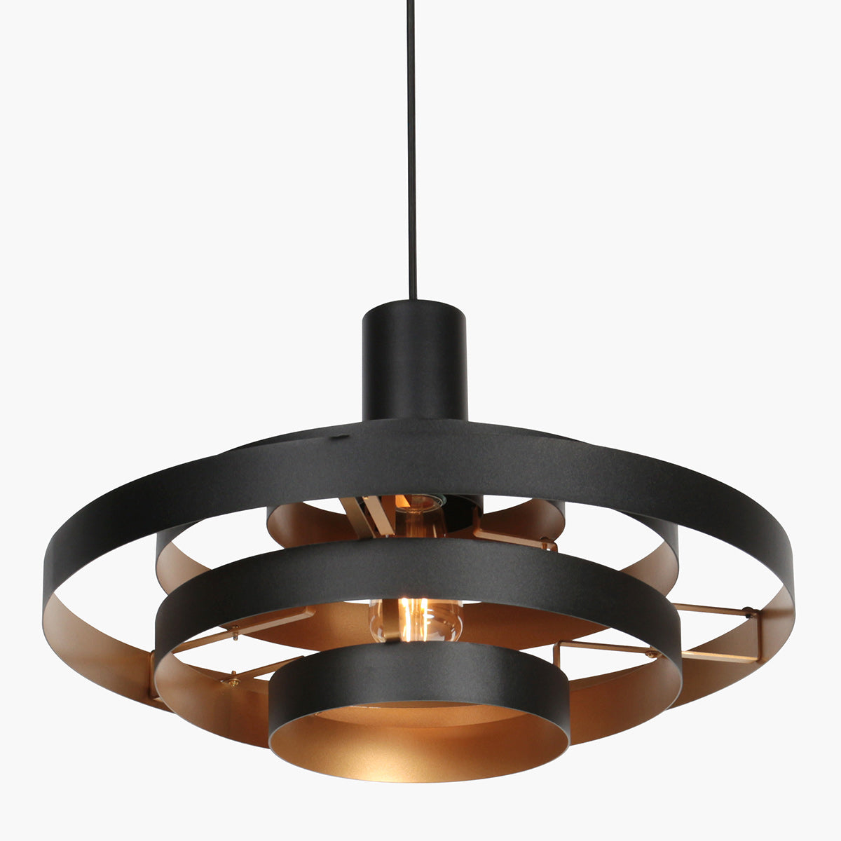 Hanglamp Halo Cirque 4217ZW zwart met gouden binnenzijde