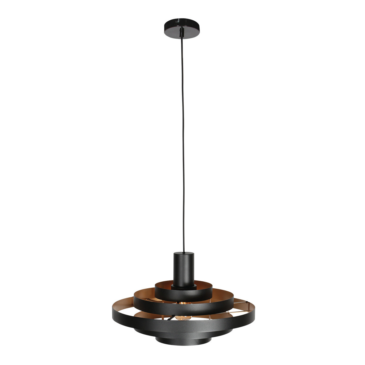 Hanglamp Halo Cirque 4217ZW zwart met gouden binnenzijde