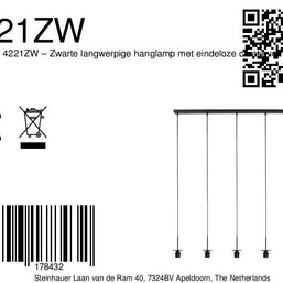 HaloSwap 4221ZW – Zwarte langwerpige hanglamp met eindeloze creatieve mogelijkheden