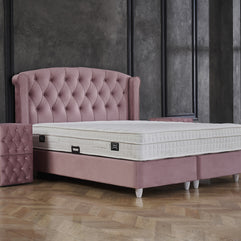 Opbergboxspring Aurora Velvet Roze 160x200