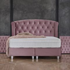 Opbergboxspring Aurora Velvet Roze 160x200