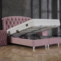 Opbergboxspring Aurora Fluweel Roze 180x200