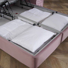 Opbergboxspring Aurora Fluweel Roze 180x200