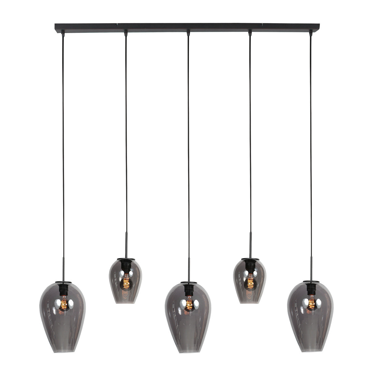 Hanglamp Drovia 4280ZW met smoke glas in twee formaten