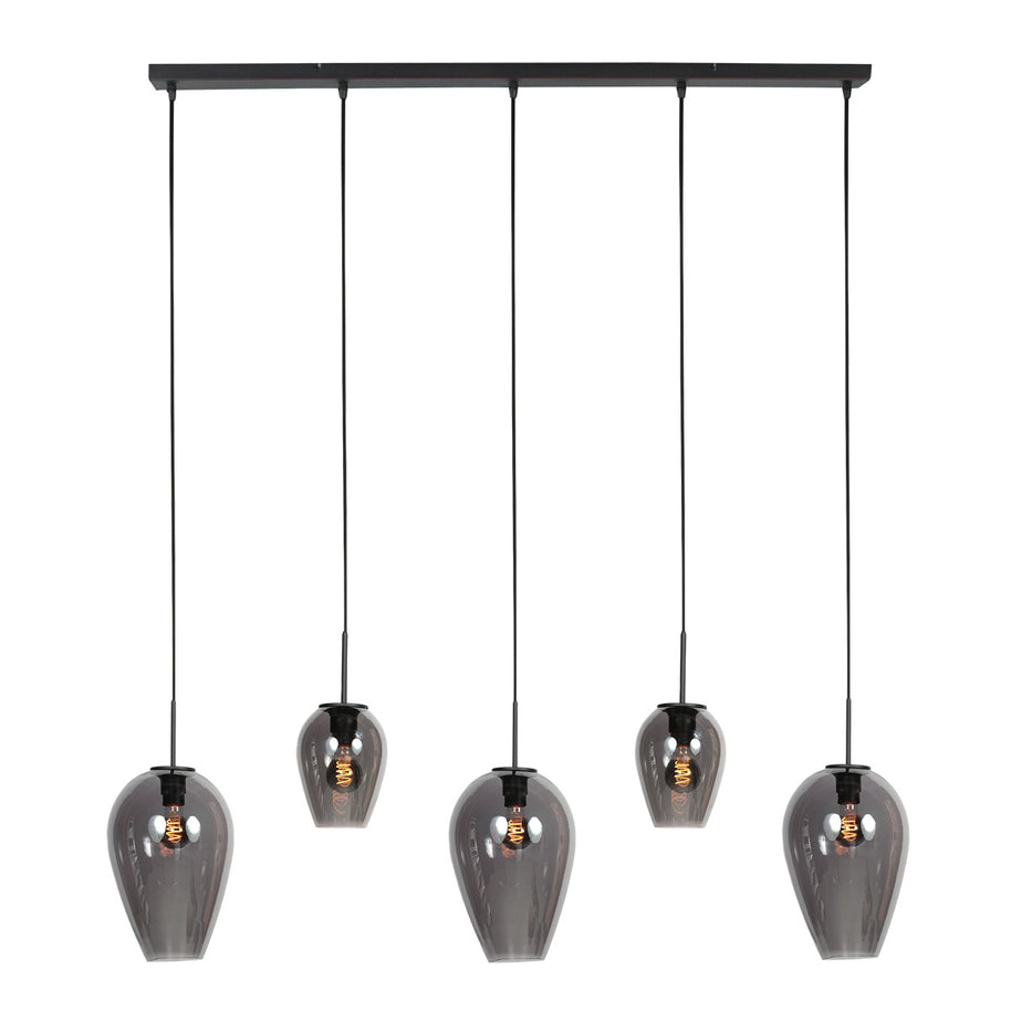 Hanglamp Drovia 4280ZW met smoke glas in twee formaten