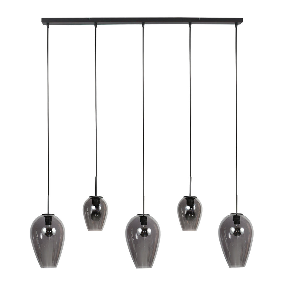 Hanglamp Drovia 4280ZW met smoke glas in twee formaten