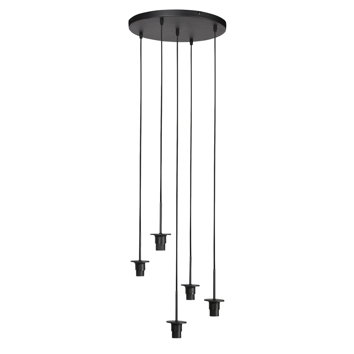 Sferio 4281ZW hanglamp met 5 rookglazen pendels