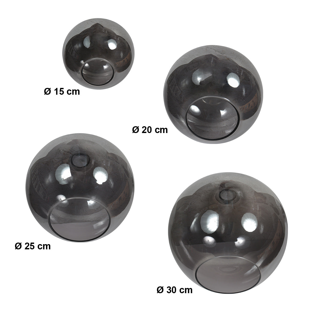 Sferio 4281ZW hanglamp met 5 rookglazen pendels