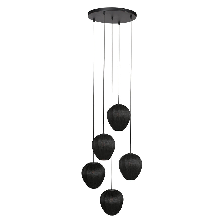 Hanglamp Silura 4282ZW – 5-lichts vide met ronde plafondplaat