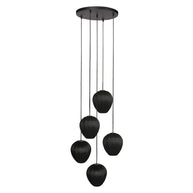 Hanglamp Silura 4282ZW – 5-lichts vide met ronde plafondplaat
