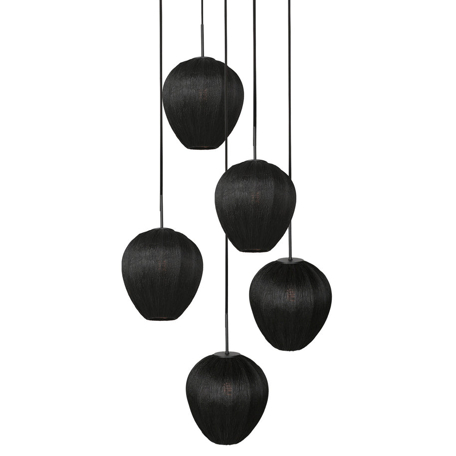Hanglamp Silura 4282ZW – 5-lichts vide met ronde plafondplaat