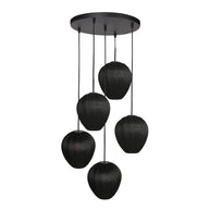 Hanglamp Silura 4282ZW – 5-lichts vide met ronde plafondplaat