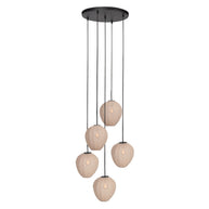 Hanglamp Silura 4283ZW – 5-lichts armatuur met ronde plafondplaat